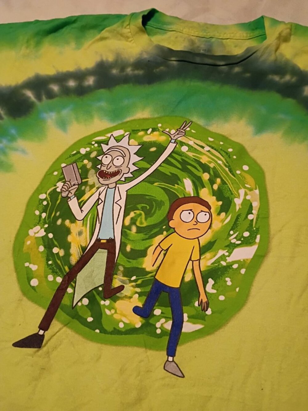 Rick & Morty Adult Swim T-Shirt Size Large Tie Dye Portal